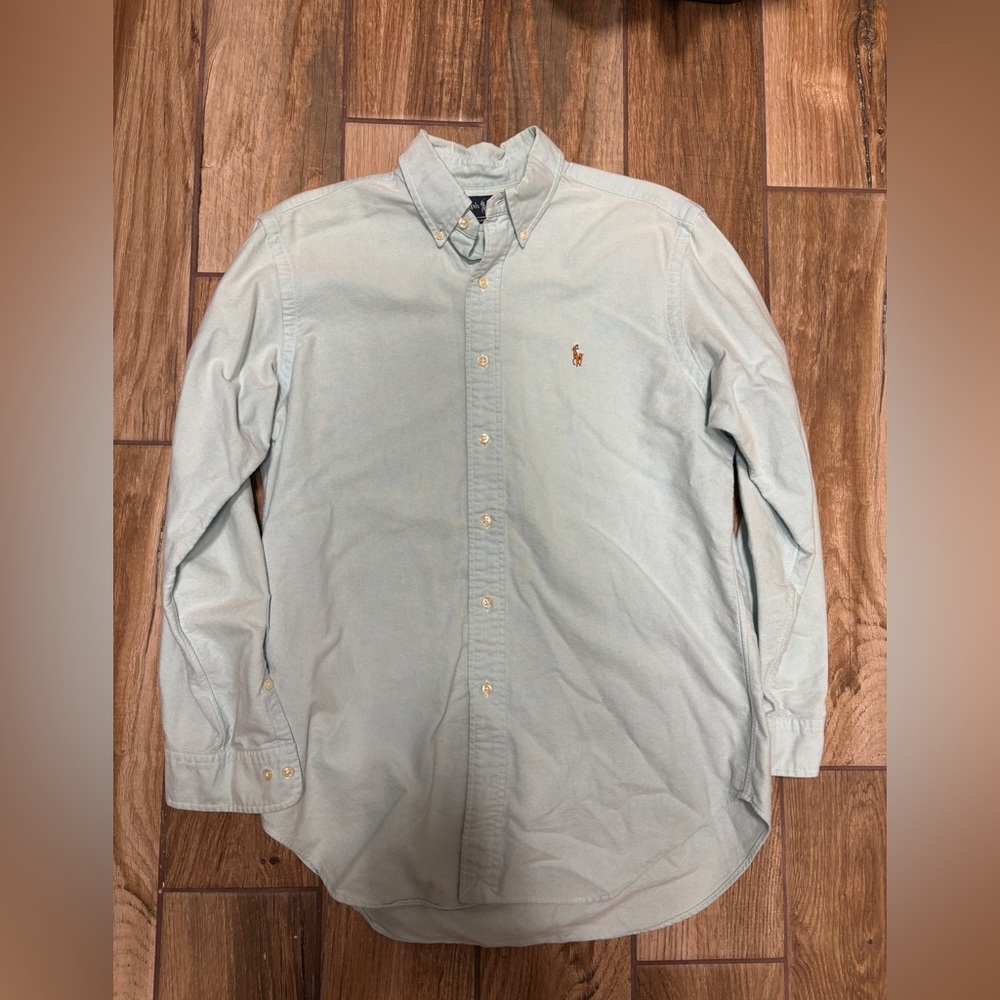 Ralph Lauren Aqua blue green Button-Down Oxford Shirt